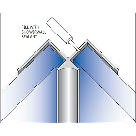 Showerwall - Internal Corner Fixing Trim - 5 Colour Options Large Image