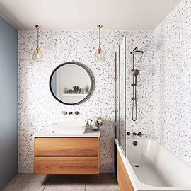 Showerwall Positano Blue Terrazzo Waterproof Decorative Wall Panel Medium Image