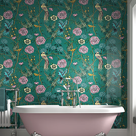 Showerwall Vintage Birds Bathroom Acrylic Waterproof Decorative Wall Panel