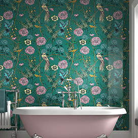 Showerwall Vintage Birds Bathroom Acrylic Waterproof Decorative Wall Panel