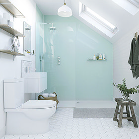 Showerwall Aqua Ice Waterproof Decorative Wall Panel - Various Size Options Large Image