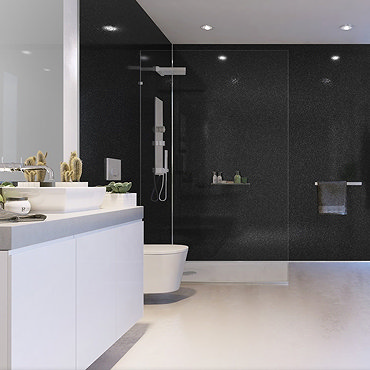 Showerwall Black Galaxy Waterproof Decorative Wall Panel - Various Size Options  Profile Large Image