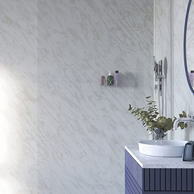 Showerwall Carrara Marble Waterproof Decorative Wall Panel