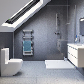 Showerwall Slate Grey Waterproof Decorative Wall Panel - Various Size Options Large Image