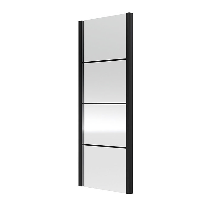 Side Panel for Hudson Matt Black Apex Hinged Shower Door Large Image