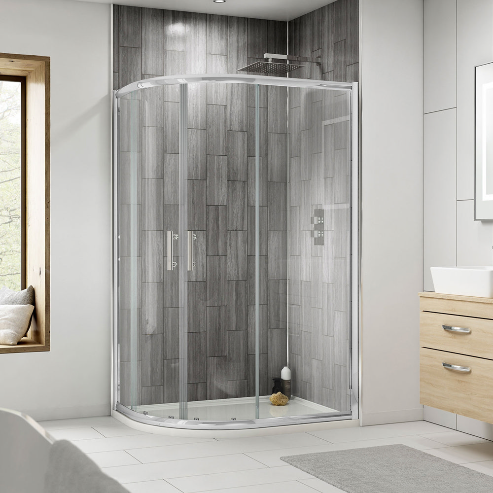 Pacific Offset Quadrant Shower Enclosure With Shower Tray Left Hand