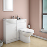 Sienna W920 x D200mm High Gloss White Vanity Unit Cloakroom Suite + D-shaped pan Newest Large Image