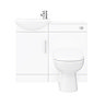 Sienna W920 x D200mm High Gloss White Vanity Unit Cloakroom Suite + D-shaped pan Standard Large Ima