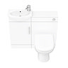 Sienna W920 x D200mm High Gloss White Vanity Unit Cloakroom Suite + D-shaped pan additional Large I