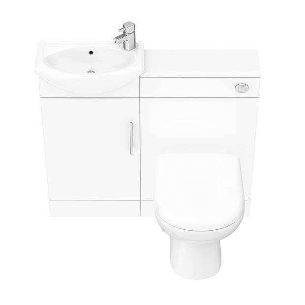 Sienna W920 x D200mm High Gloss White Vanity Unit Cloakroom Suite with