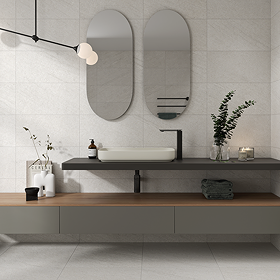 Sierra White Stone Effect Rectified Wall and Floor Tiles - 300 x 600mm