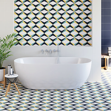 Sigma Diamonds Patterned Wall and Floor Tiles - 200 x 200mm  Profile Large Image