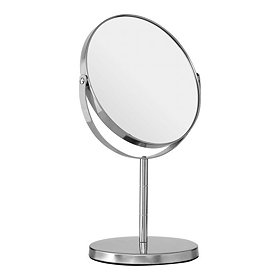 Silver Effect Metal Swivel Cosmetic Mirror Large Image