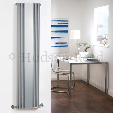 Hudson Reed Keida Designer Radiator with Mirror - Silver - HLS33 Profile Large Image