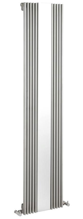 Hudson Reed Keida Designer Radiator with Mirror - Silver - HLS33 Profile Large Image