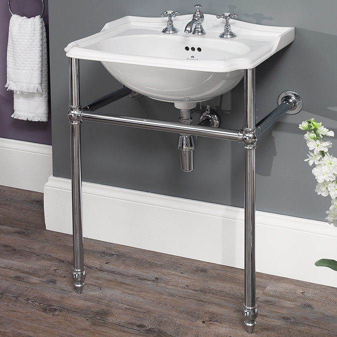 Silverdale Balasani 600mm Wide Basin with Chrome Stand Large Image