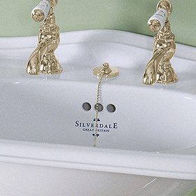 Silverdale Basin Waste with Plug, Chain & Stopper Gold Large Image