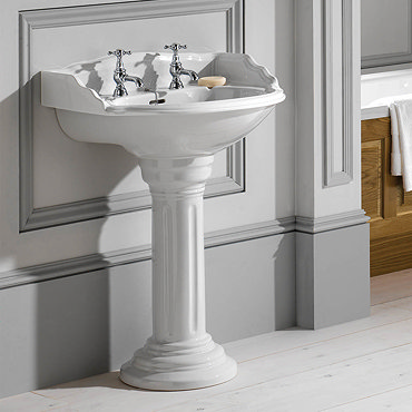 Silverdale Belgravia 635mm Wide Basin with Full Pedestal Profile Large Image