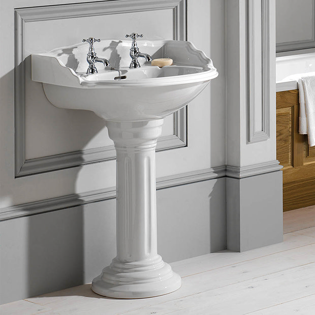 Silverdale Belgravia 635mm Wide Basin with Full Pedestal Large Image
