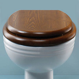 Silverdale BTW Traditional Luxury Dark Oak Wooden Toilet Seat Medium Image