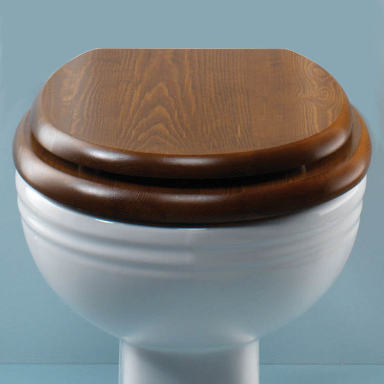 Silverdale BTW Traditional Luxury Dark Oak Wooden Toilet Seat Large Image