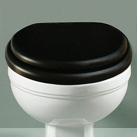 Silverdale BTW Traditional Luxury Ebony Black Wooden Toilet Seat Medium Image