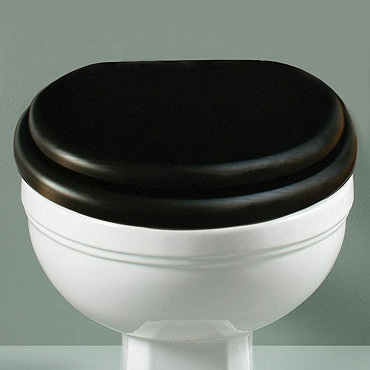 Silverdale BTW Traditional Luxury Ebony Black Wooden Toilet Seat  Profile Large Image