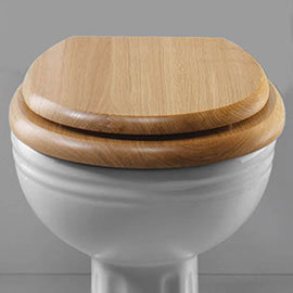 Silverdale BTW Traditional Luxury Light Oak Wooden Toilet Seat Medium Image