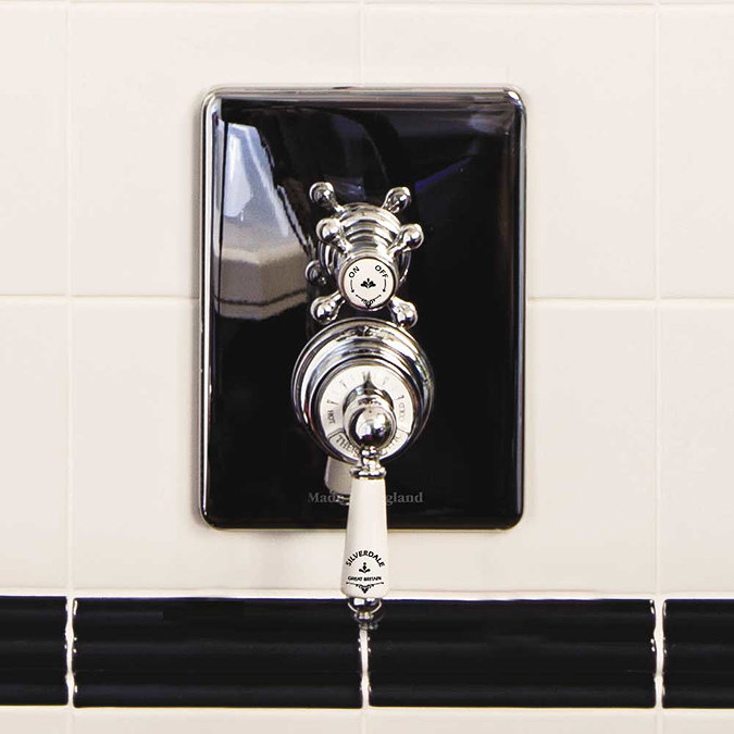Silverdale Concealed Thermostatic Shower Valve, Overhead Arm & 5" Rose Feature Large Image