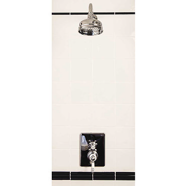 Silverdale Concealed Thermostatic Shower Valve, Overhead Arm & 5" Rose Profile Large Image