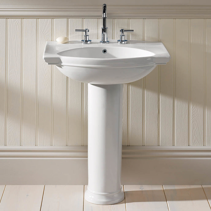 Silverdale Damea 650mm Wide Basin with Full Pedestal Feature Large Image