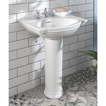 Silverdale Damea 650mm Wide Basin with Full Pedestal Profile Large Image