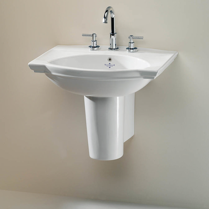Silverdale Damea 650mm Wide Basin with Semi-Pedestal Feature Large Image