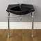 Silverdale Damea 650mm Wide Black Basin with Chrome Stand Large Image