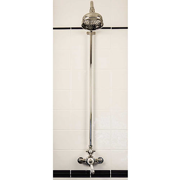 Silverdale Exposed Thermostatic Shower Valve, Overhead Arm, Riser & 5" Rose Profile Large Image