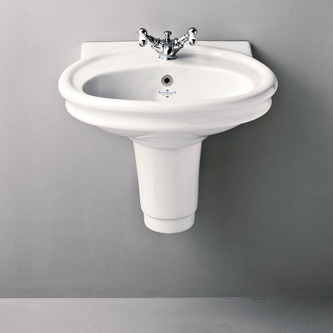 Silverdale Hillingdon 650mm Wide Basin with Semi Pedestal  Profile Large Image