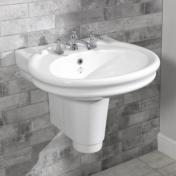 Silverdale Hillingdon 650mm Wide Basin with Semi Pedestal Large Image