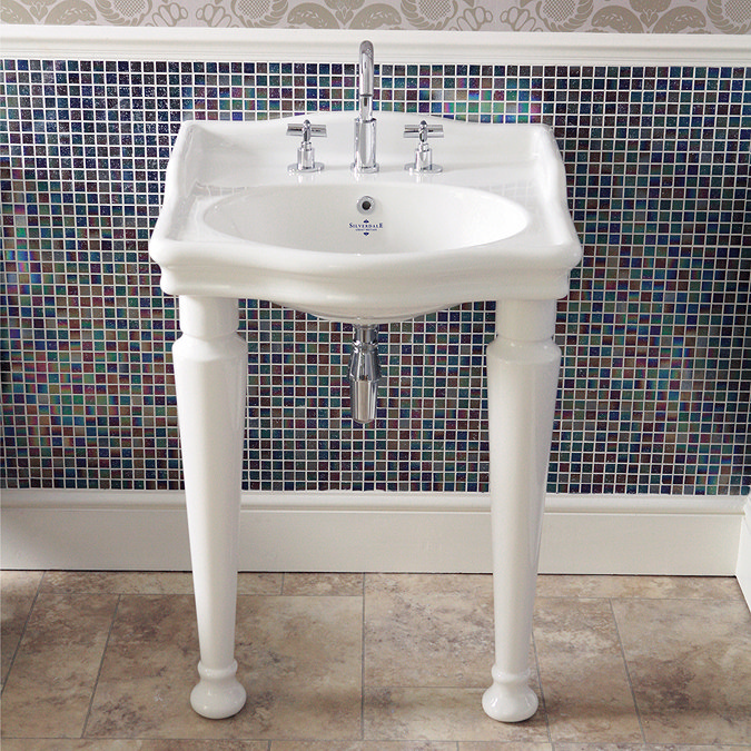 Silverdale Hillingdon Traditional Console Basin inc Legset - 3 Tap Hole Large Image