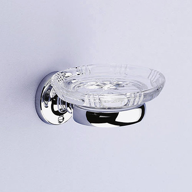 Silverdale Luxury Berkeley Crystal Soap Dish - Chrome Large Image