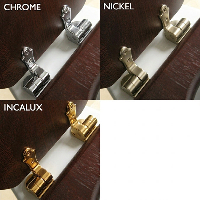 Silverdale Traditional Ebony Black Oak Soft Close Toilet Seat Chrome Hinges