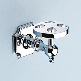 Silverdale Luxury Victorian Toothbrush Holder - Polished Chrome Large Image