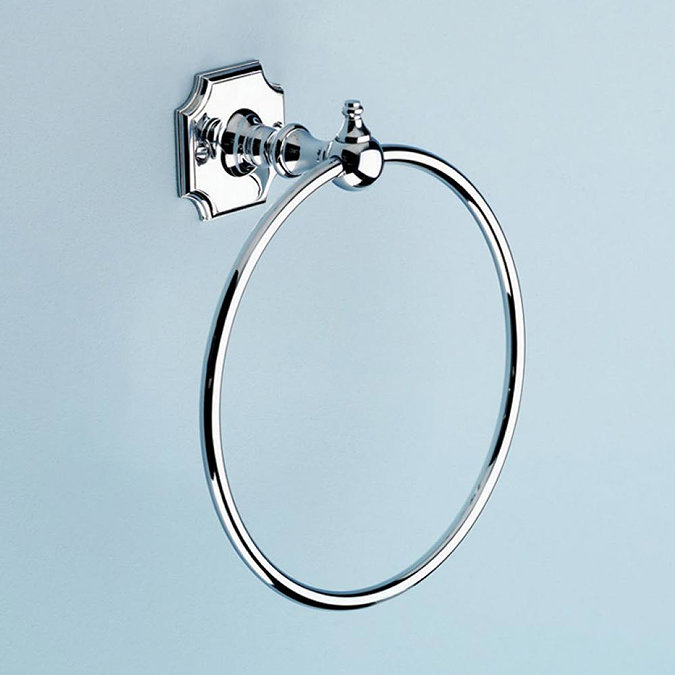 Silverdale Luxury Victorian Towel Ring - Polished Chrome Large Image