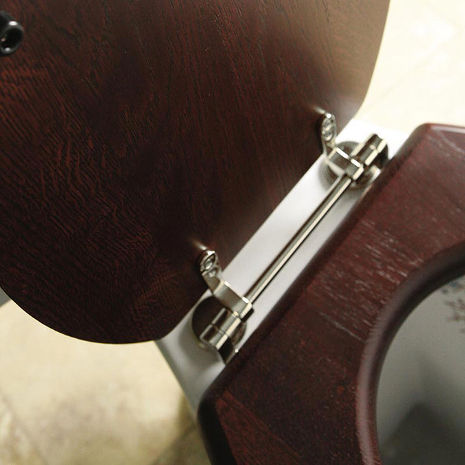 Silverdale Mahogany Wooden High/Low Level Toilet Seat with Nickel Hinges Feature Large Image