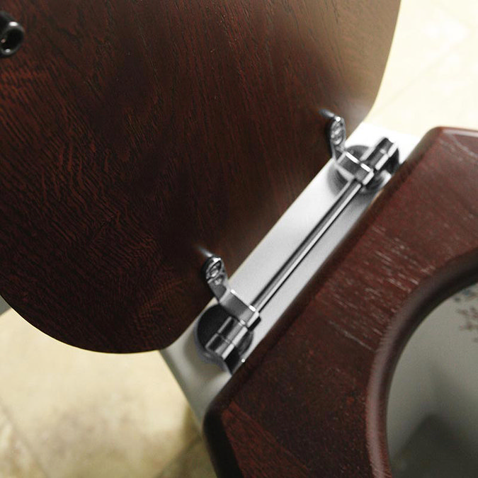 Silverdale Mahogany Wooden High/Low Level Toilet Seat with Chrome Hinges  Feature Large Image