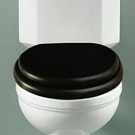 Silverdale Traditional Luxury Ebony Black Oak Wooden Toilet Seat Medium Image