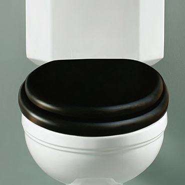 Silverdale Traditional Luxury Ebony Black Oak Wooden Toilet Seat Profile Large Image