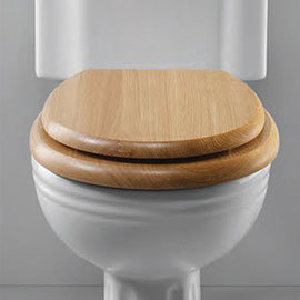 Silverdale Traditional Luxury Light Oak Wooden Toilet Seat Medium Image