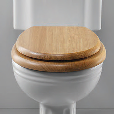 Silverdale Traditional Luxury Light Oak Wooden Toilet Seat Profile Large Image