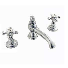 Silverdale Victorian 3 Hole Basin Tap with Pop Up Waste Chrome Medium Image