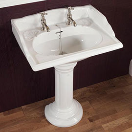 Silverdale Victorian 635mm Wide Basin with Full Pedestal Medium Image
